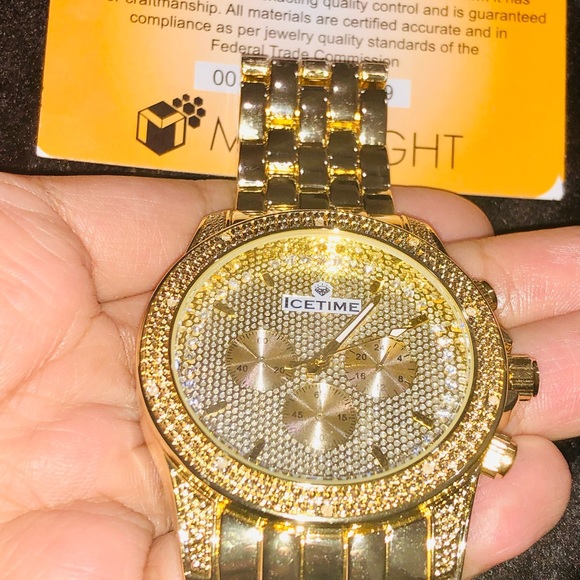 REAL DIAMOND ICETIME WATCH 1/4ct w/authenticity - Picture 3 of 8